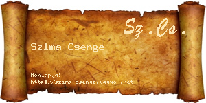 Szima Csenge névjegykártya